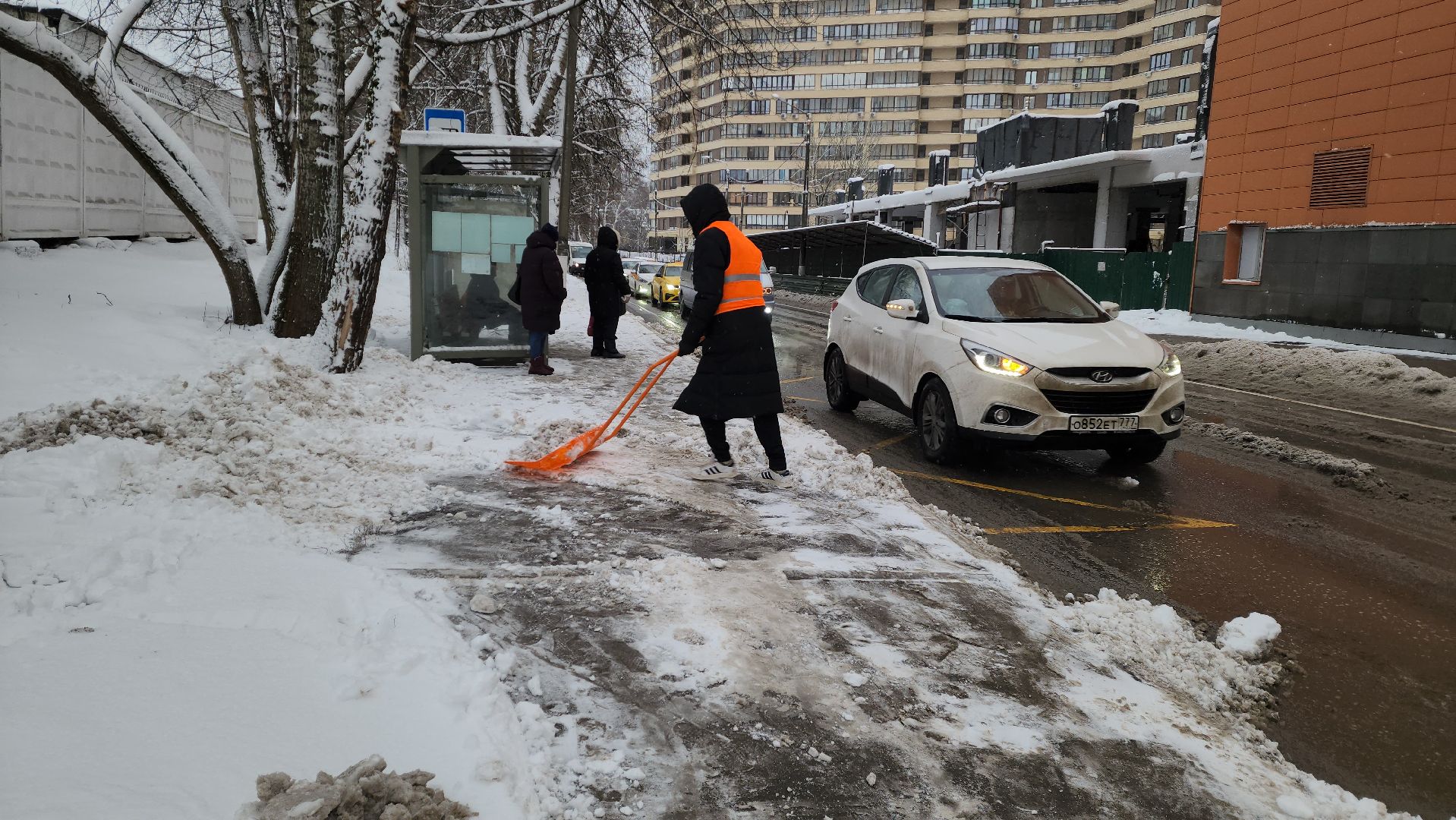 снегопад, уборка снега, красногорск,