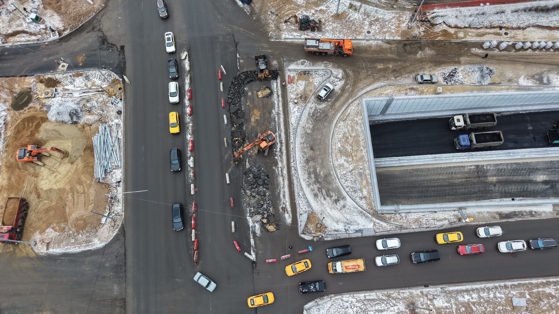 видео с коптера, тоннель на Путилковском шоссе, дороги красногорска,