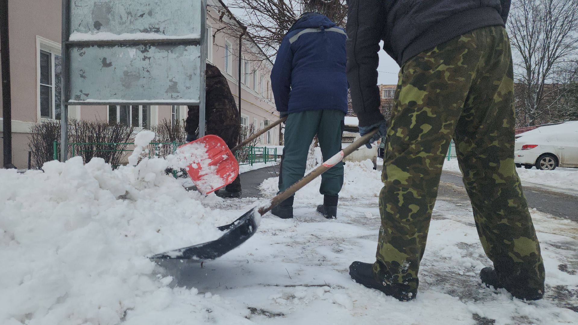 Зарайск, Снегопад, Уборка снега в Зарайске,