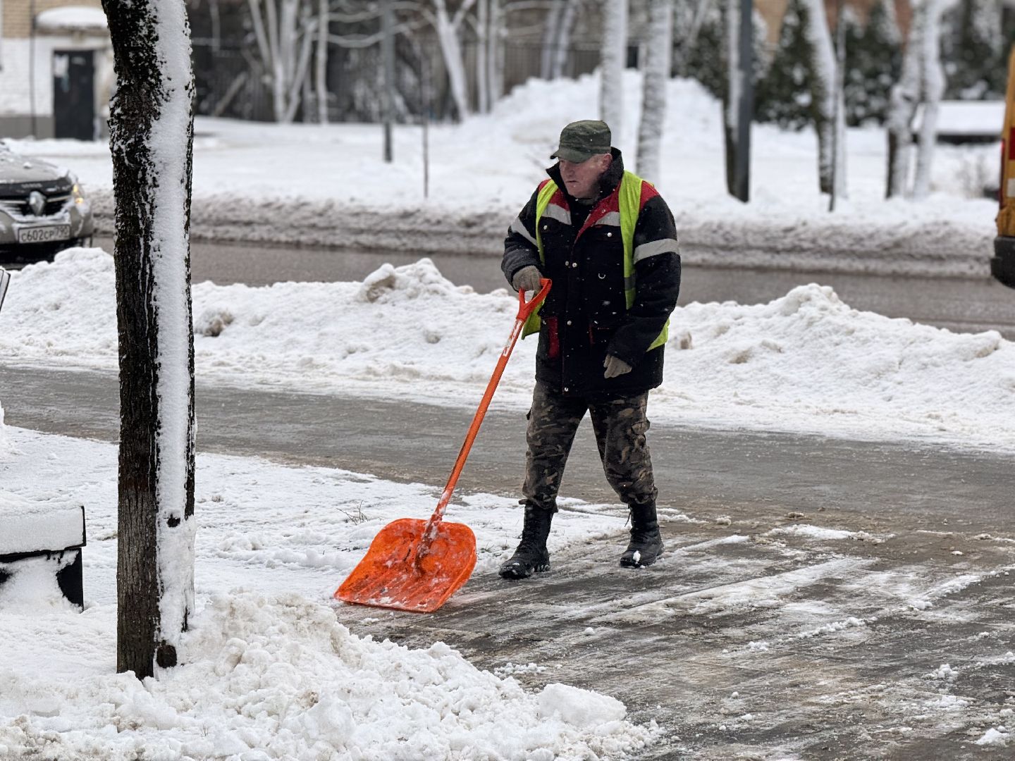 снегопад, Уборка снега ,