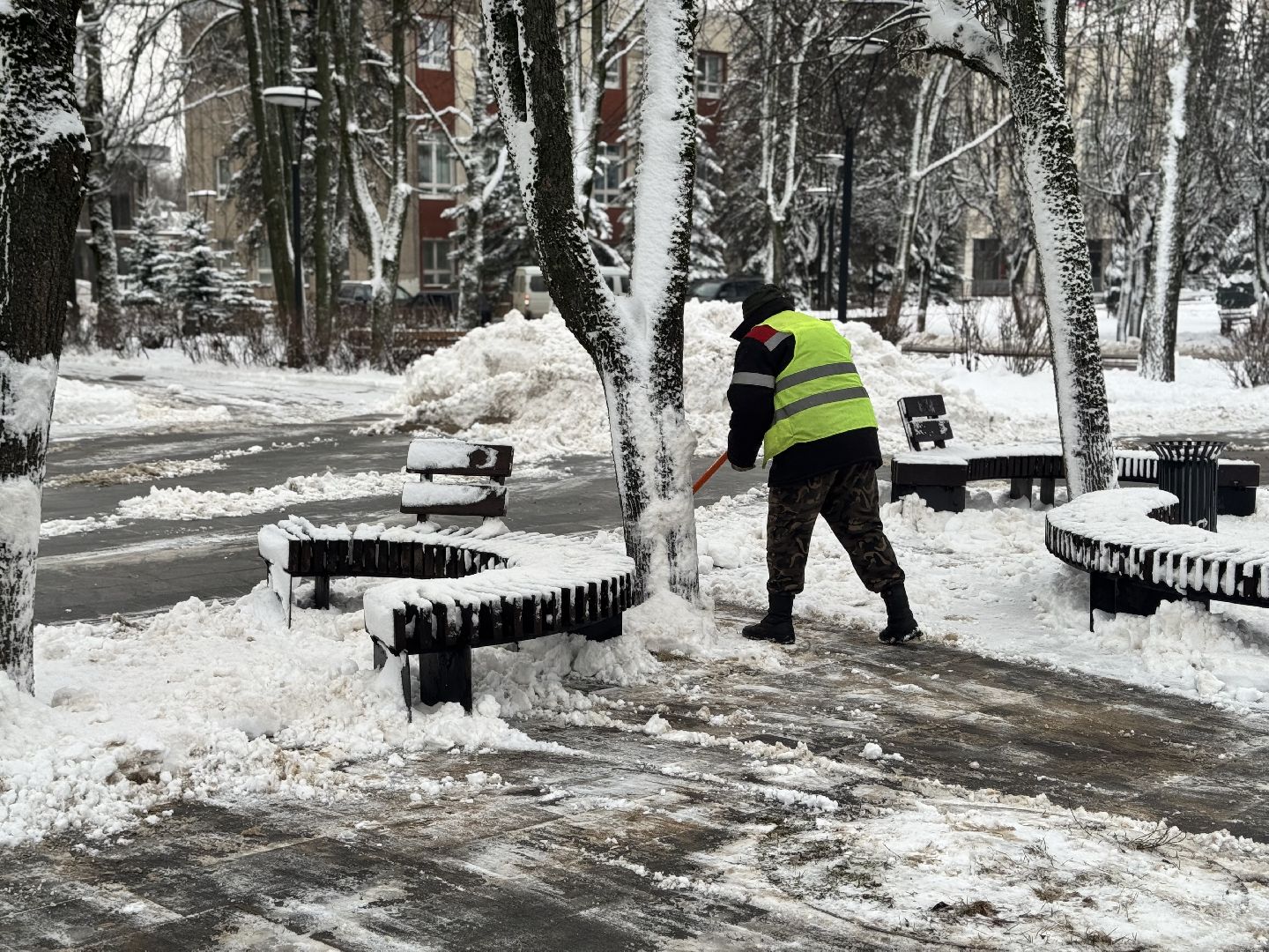 снегопад, Уборка снега ,