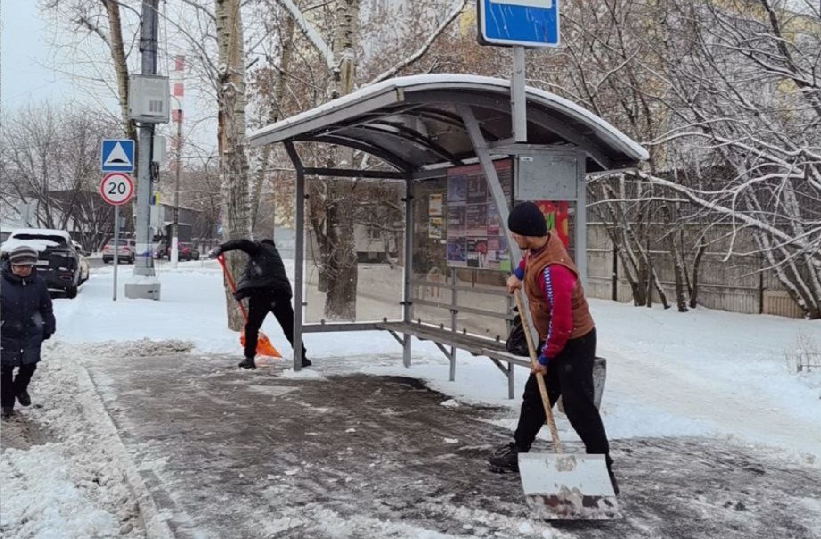 люберцы, уборка снега, снегопад,