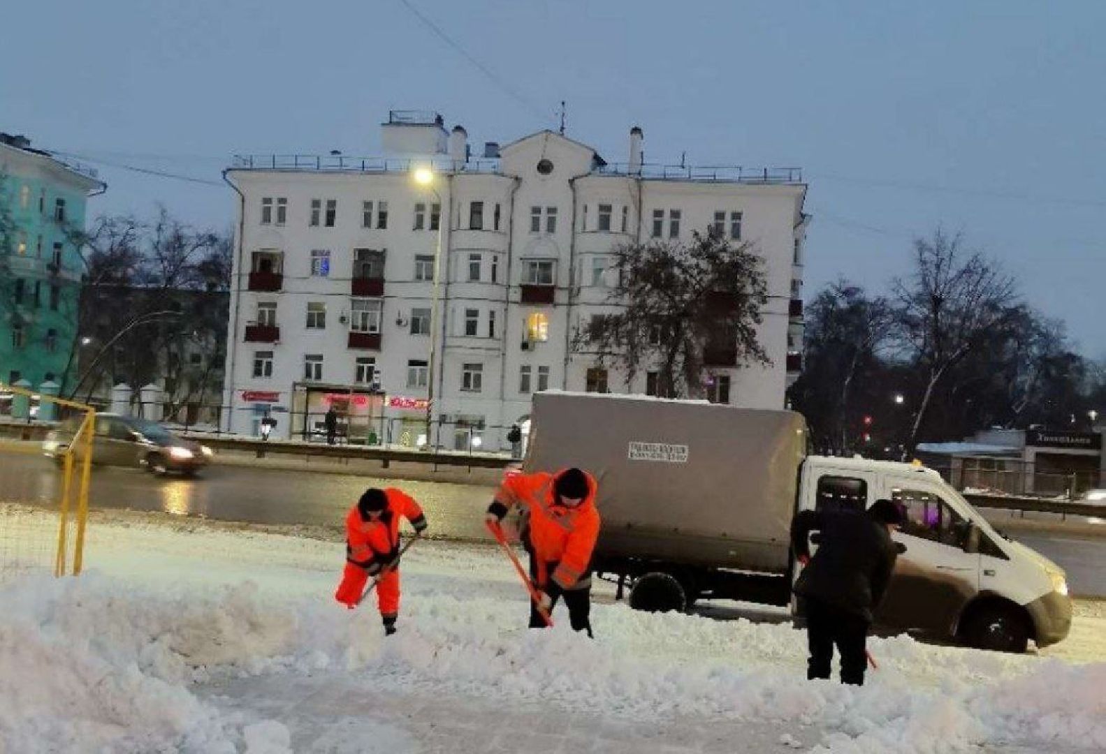 люберцы, уборка снега, снегопад,