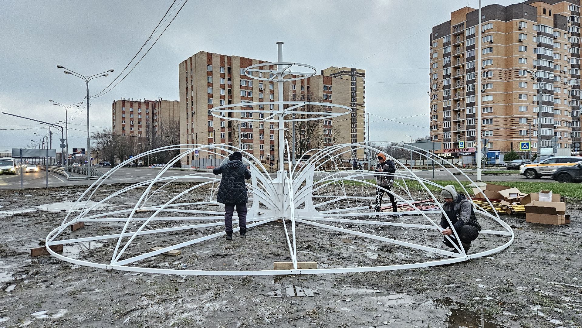 долгопрудный, мбу благоустройство, световые инсталляции, световые конструкции, ёлка, зима в подмосковье 2025, фотозона,