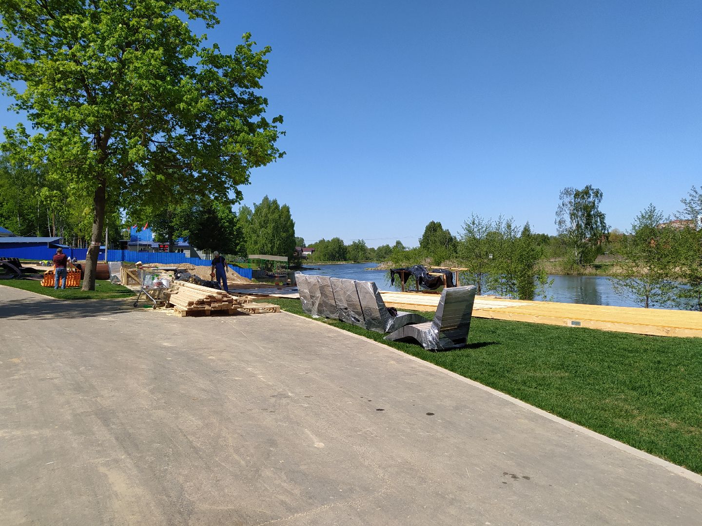 Благоустройство, пляж, река, шезлонг, гамак