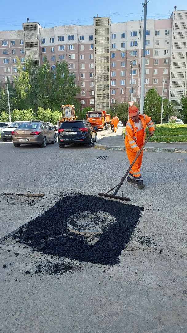 дороги, строительство дорог, ямочный ремонт, серпухов, комбинат благоустройства, асфальт,