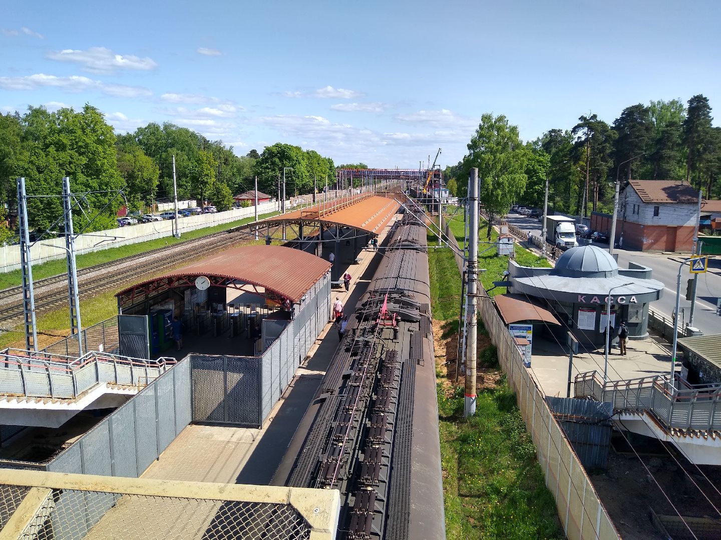 Раменское, транспорт, остекление надземного перехода