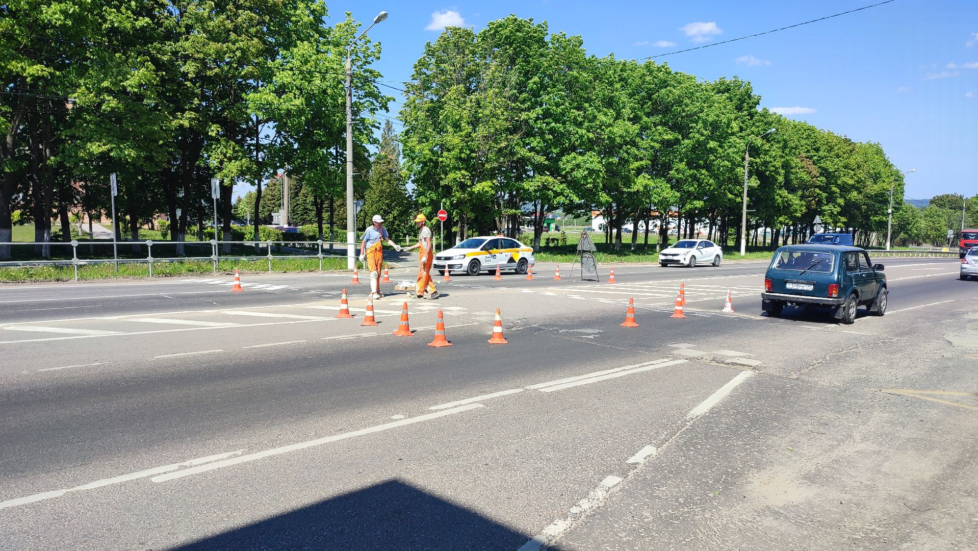 Кашира, дорожная разметка, пешеходный переход, лежачий полицейский