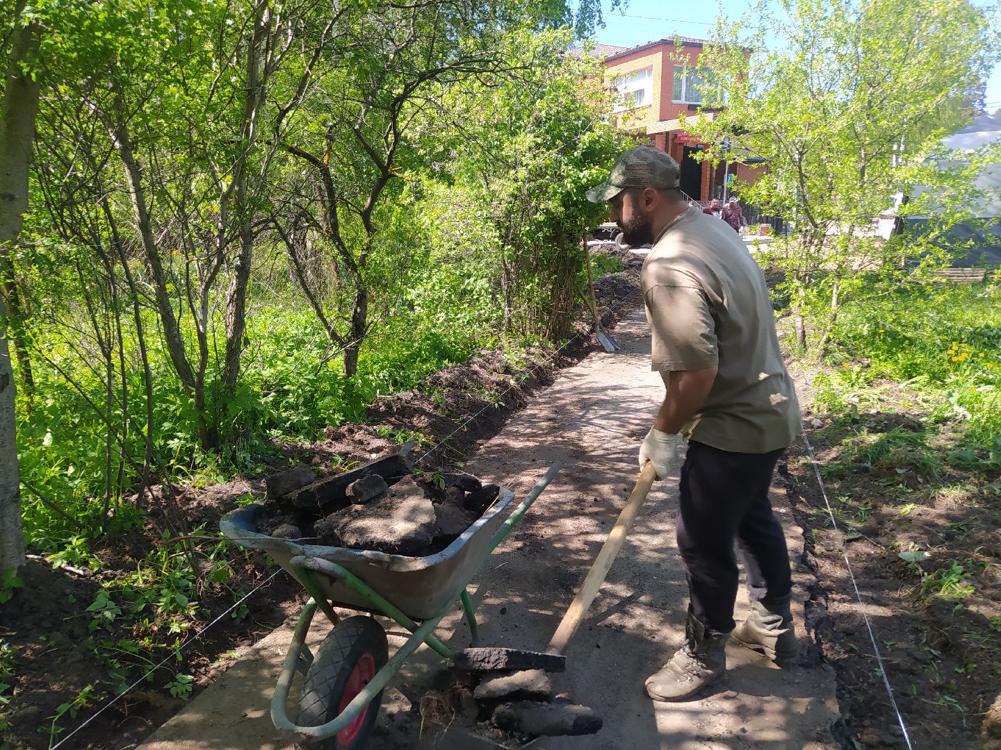 Дорога, тротуар, асфальт, бордюр