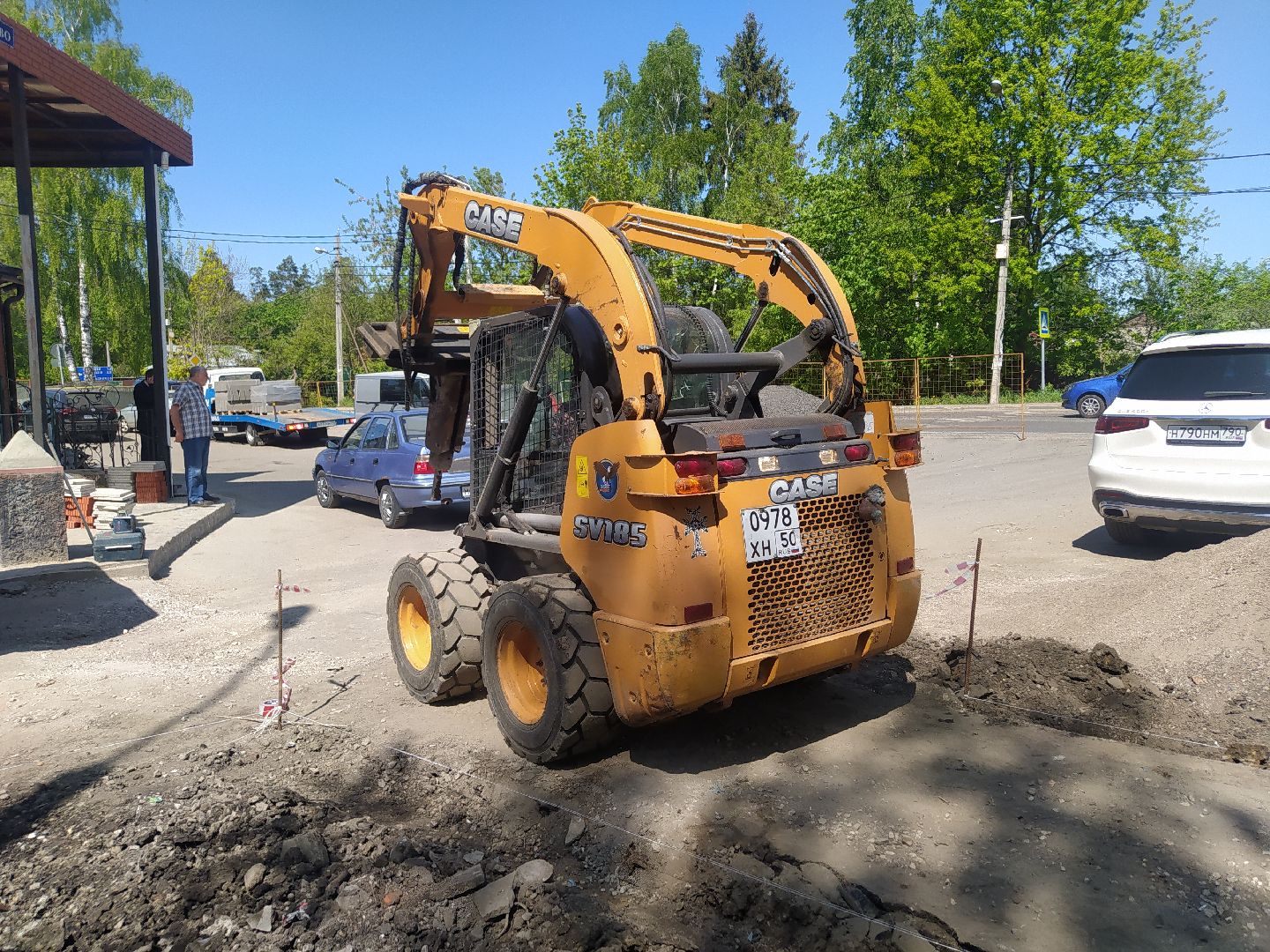 Дорога, тротуар, асфальт, бордюр