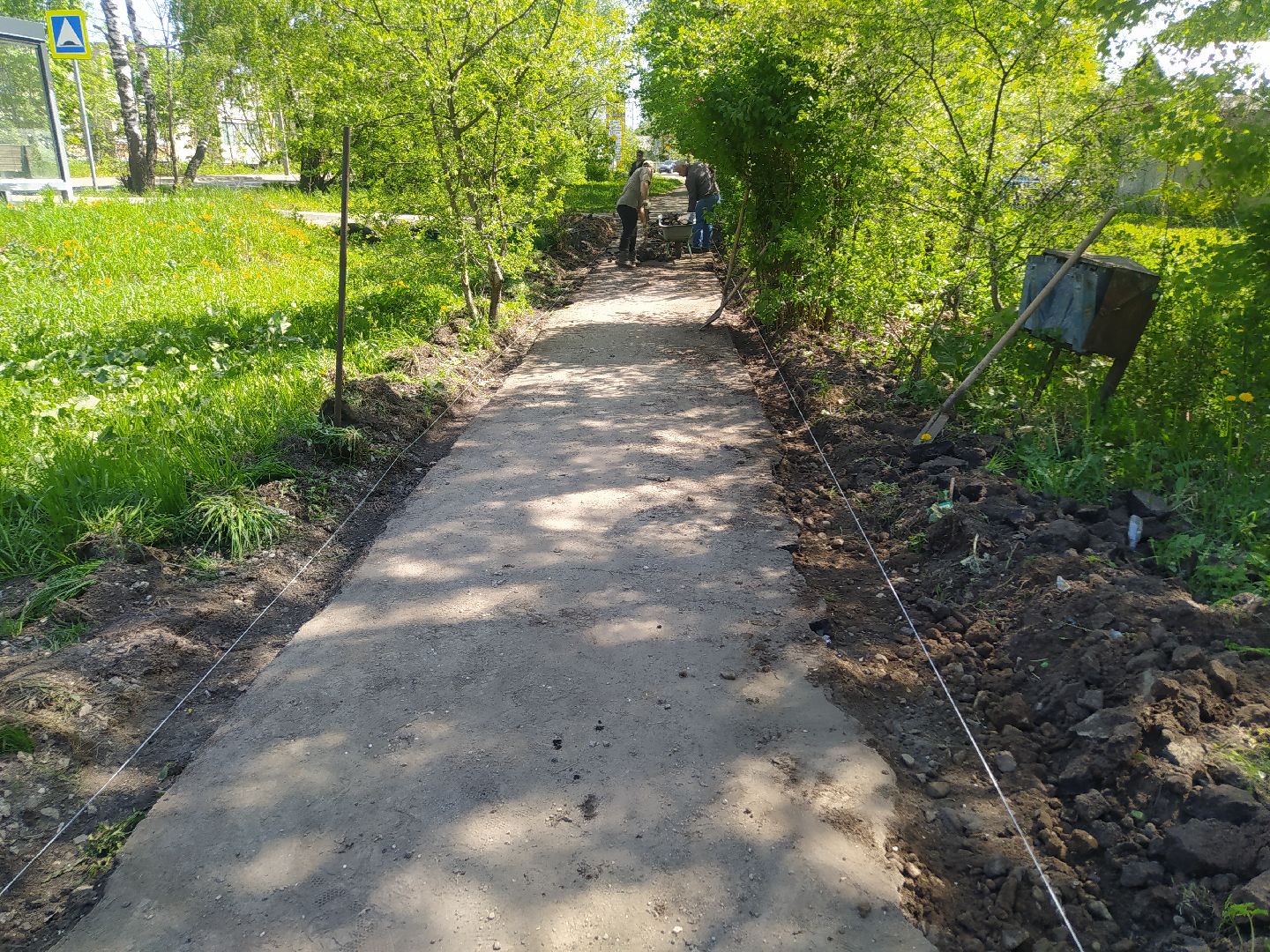 Дорога, тротуар, асфальт, бордюр