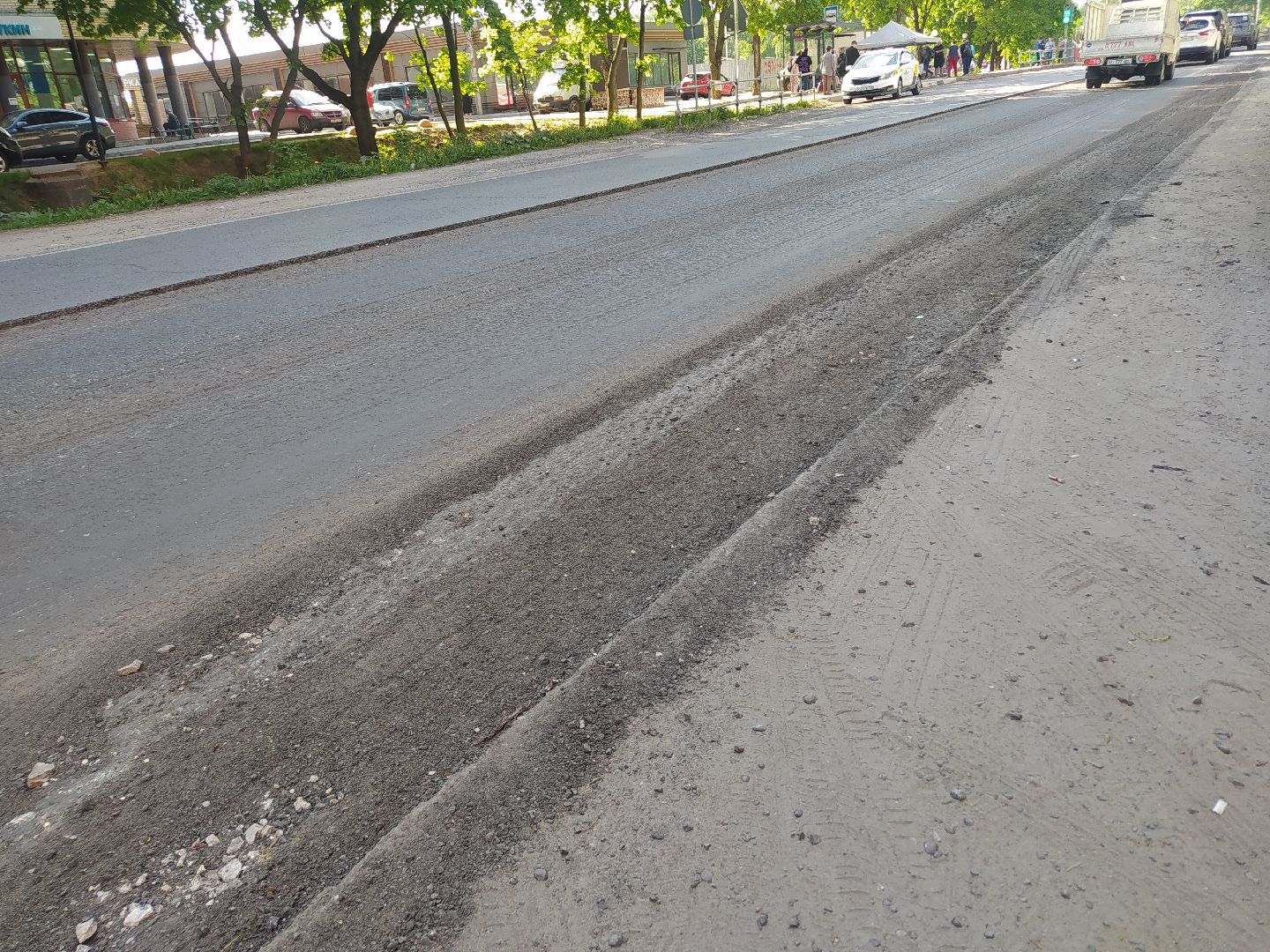 Асфальт, укладка, ремонт, дорога, улица