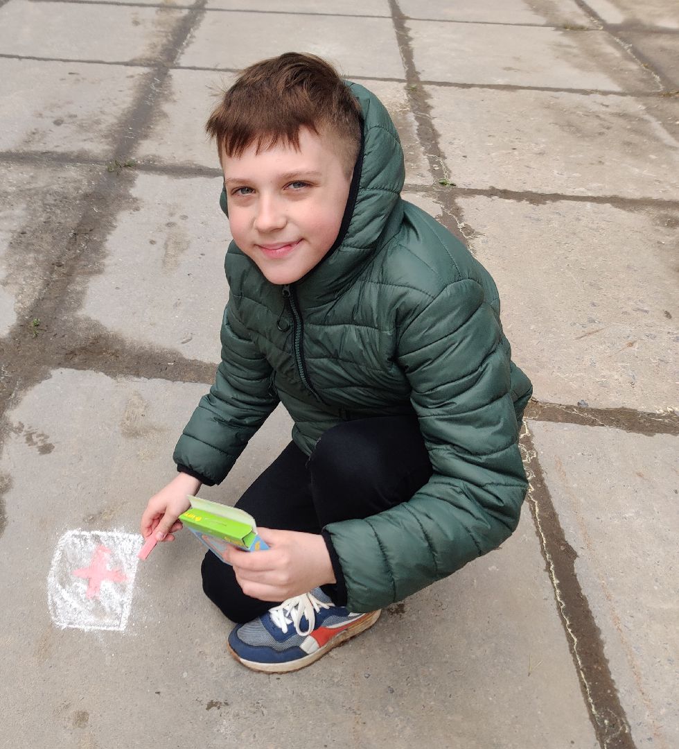 Красноармейск, Пушкинский, диспансеризация, дети, рисунки на асфальте