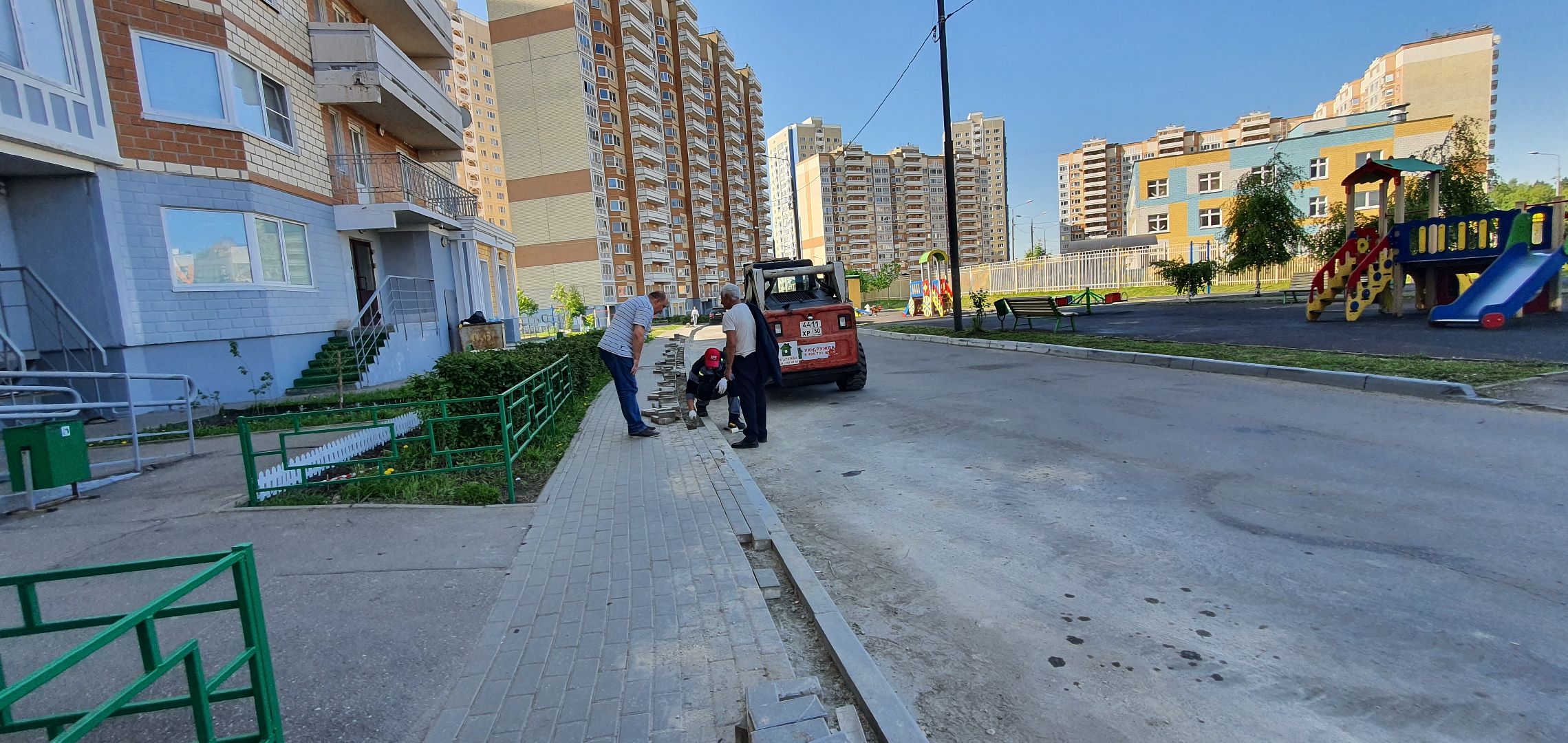 ремонт тротуаров, микрорайон Южный, Домодедово