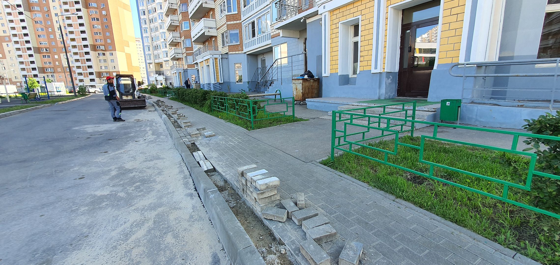 ремонт тротуаров, микрорайон Южный, Домодедово