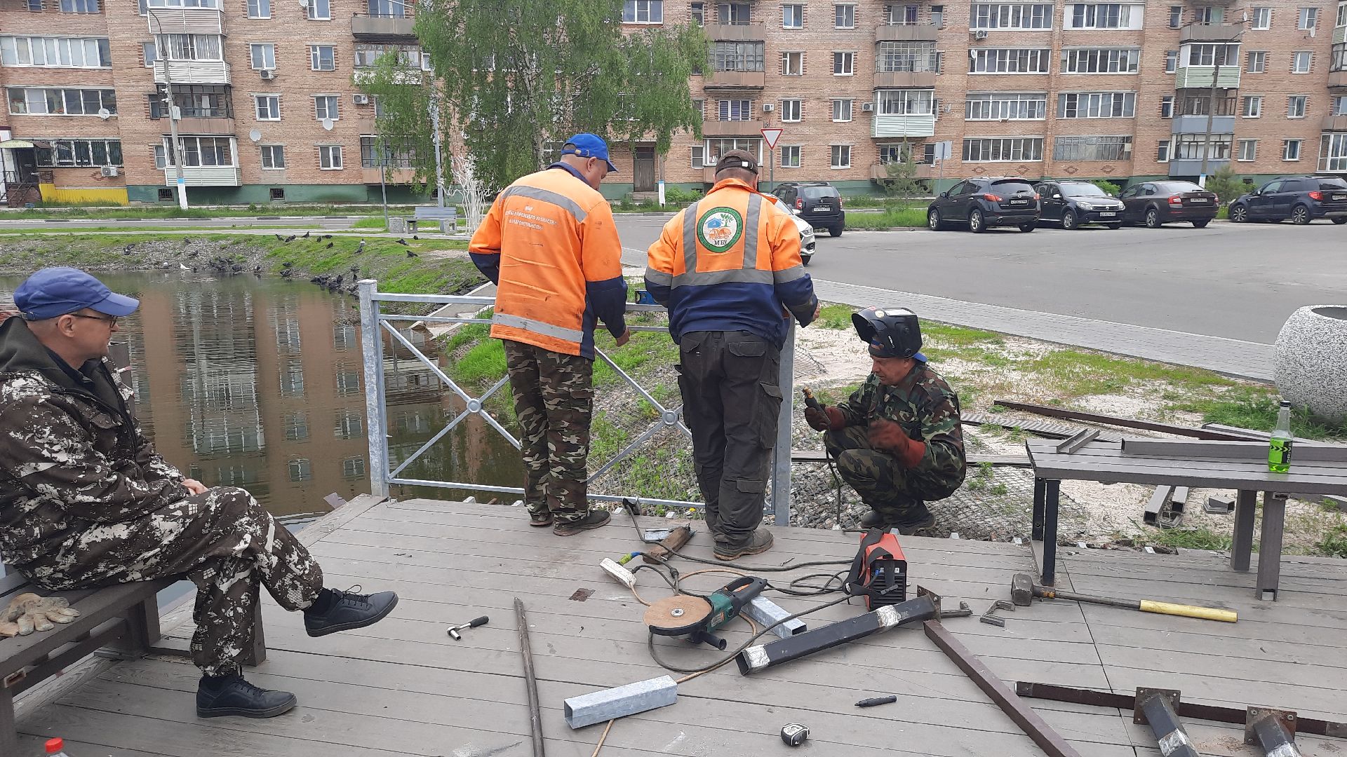 Шатура, набережная, замена ограждения, новый перила