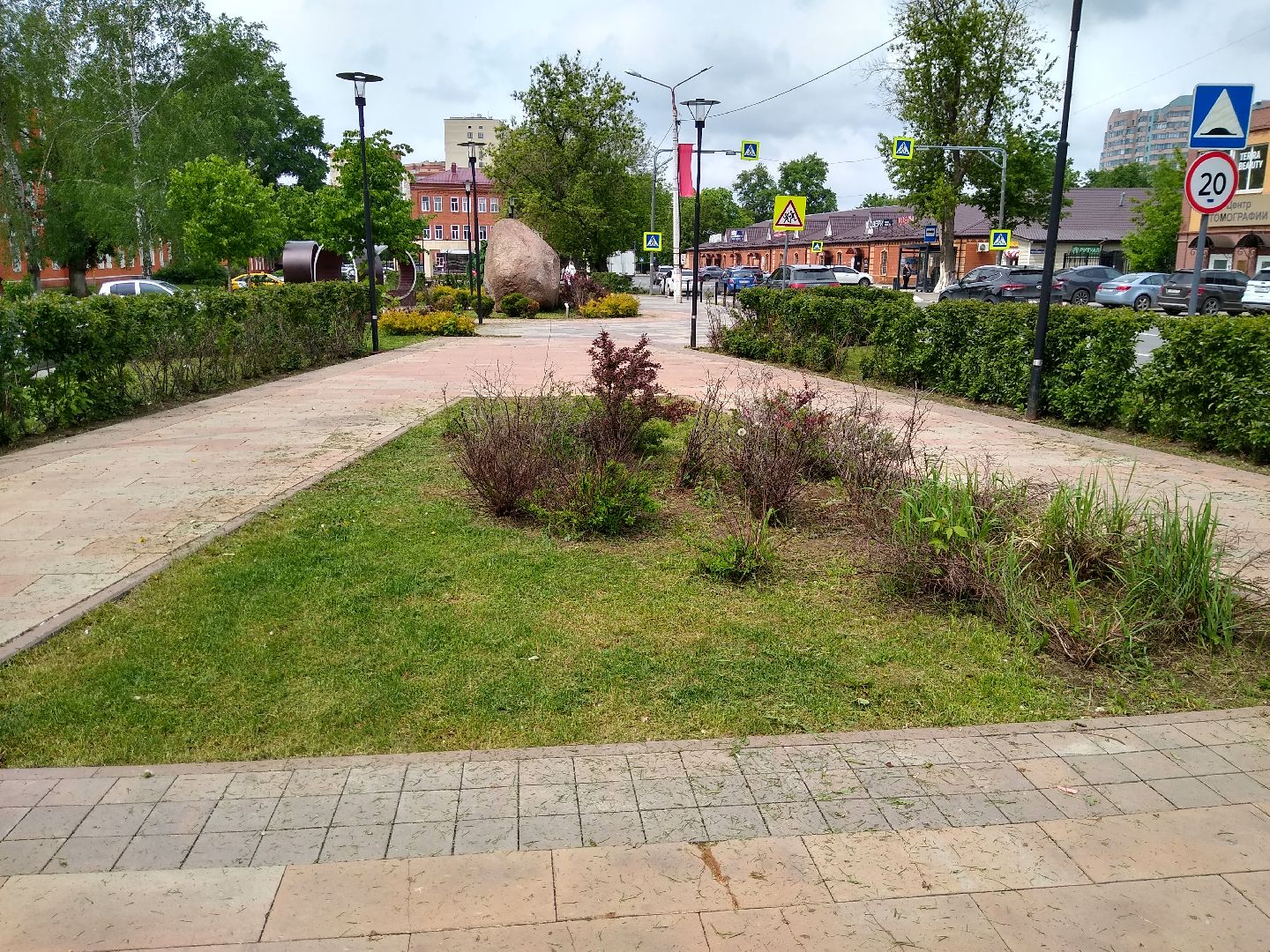 Раменское, благоустройство, бульвар Искусств, покос травы