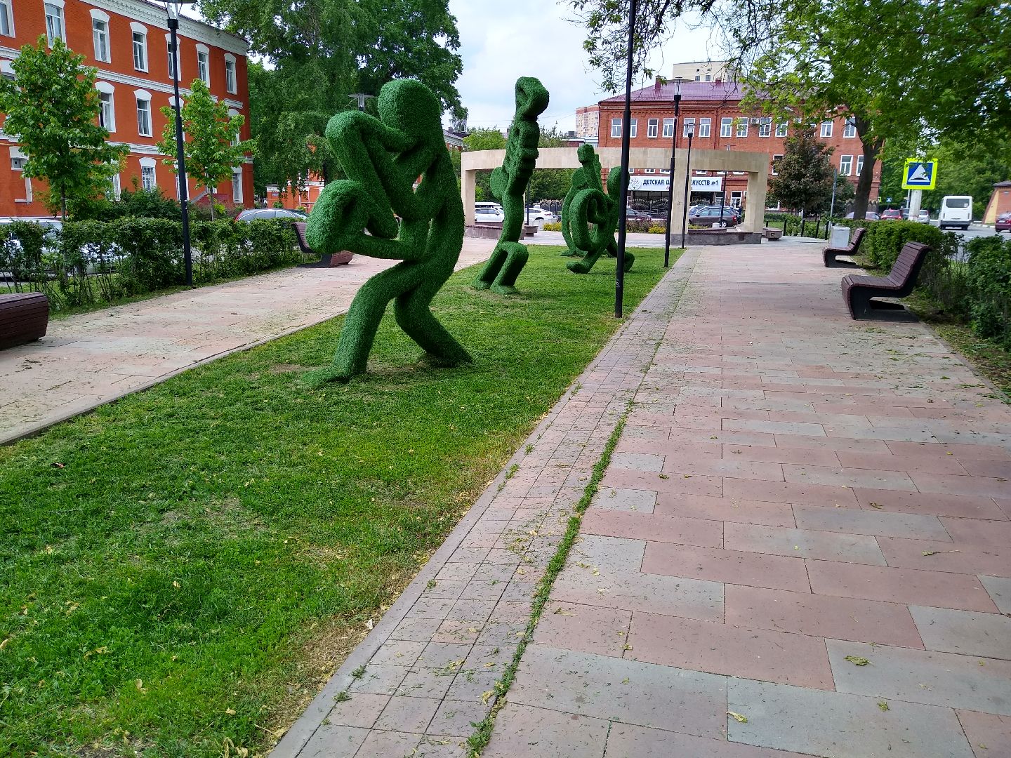 Раменское, благоустройство, бульвар Искусств, покос травы