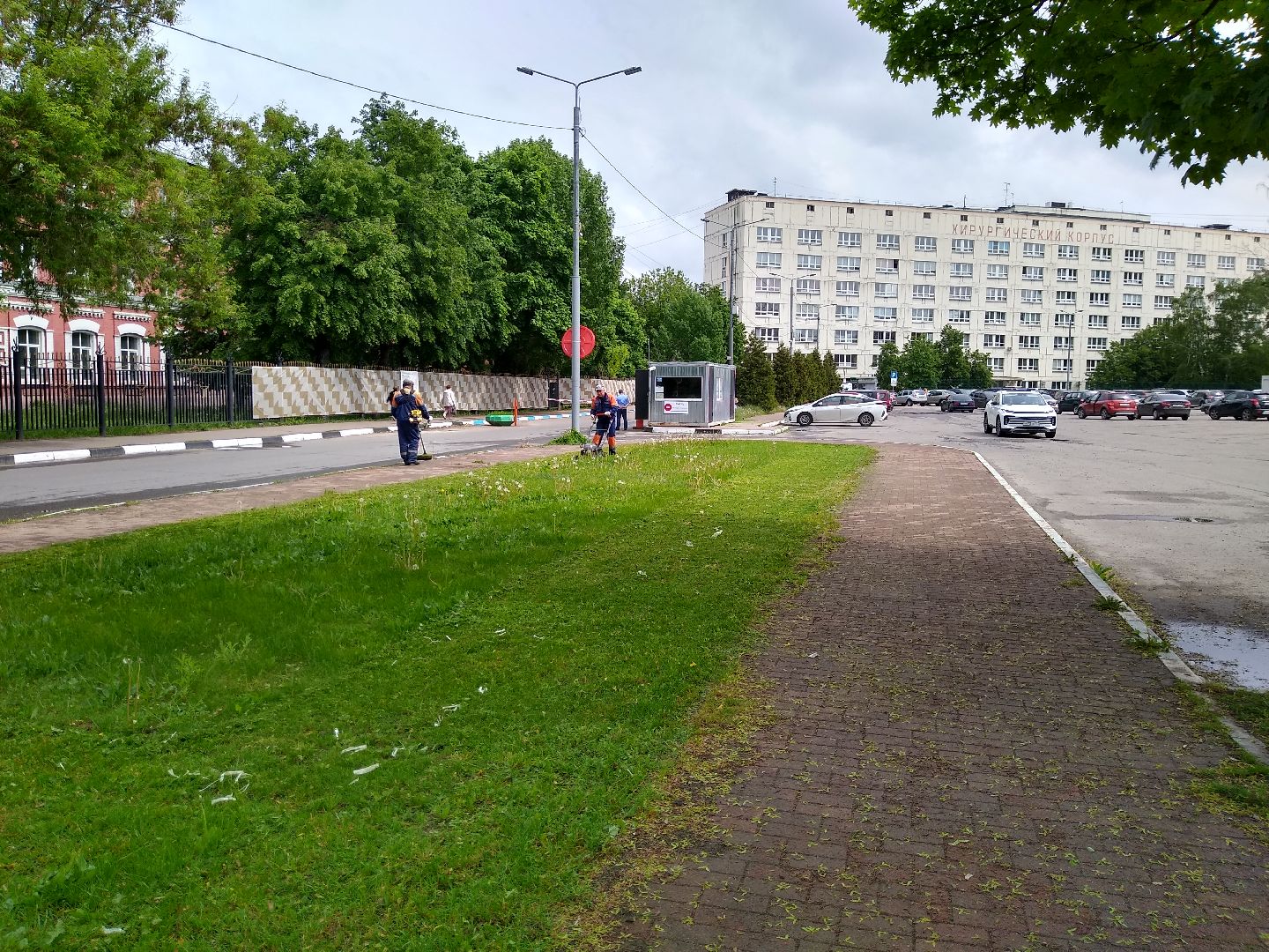 Раменское, благоустройство, покос травы, больничный городок