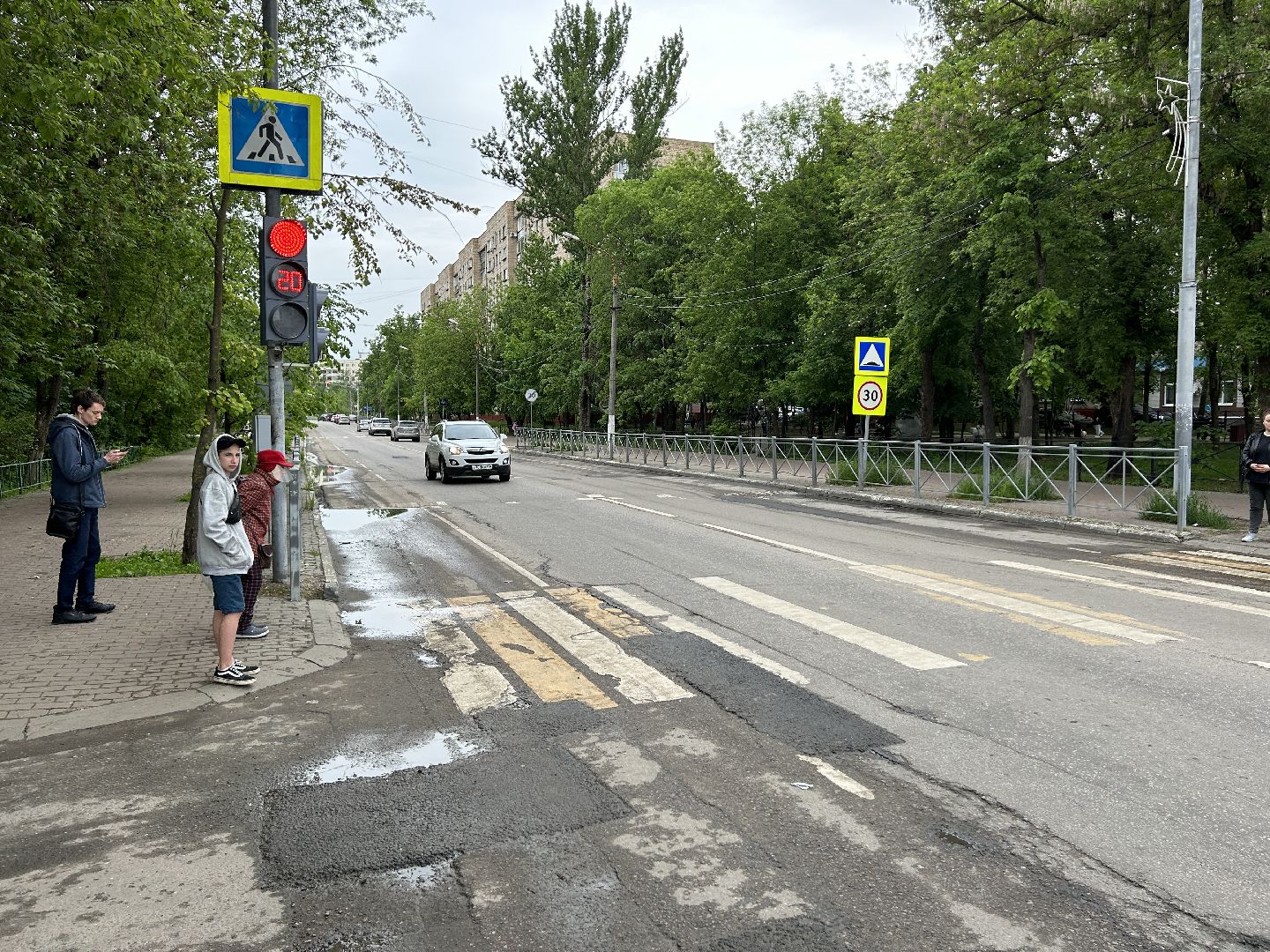 светофор, пешеходный переход, Фрязино