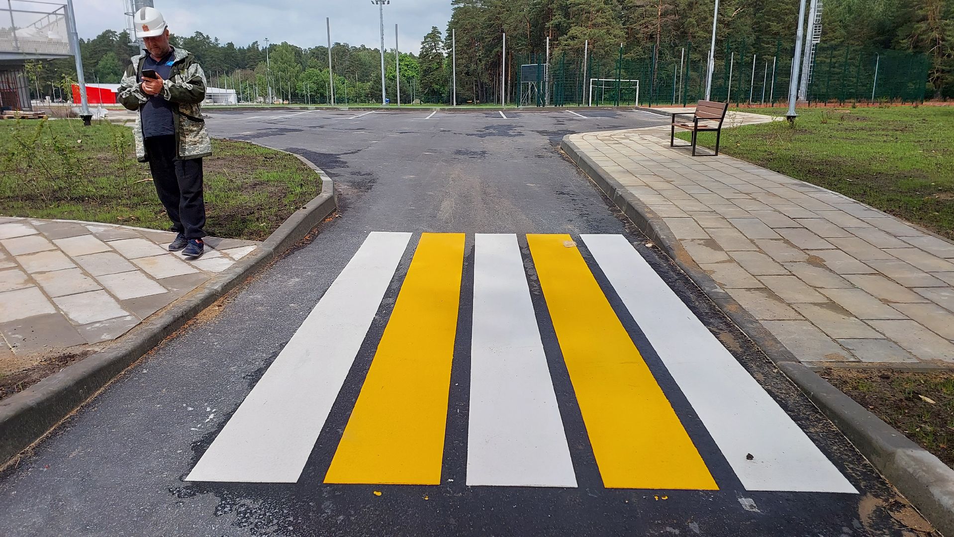 строительство, дорожная разметка, парковки, стадион, спартак, серпухов,