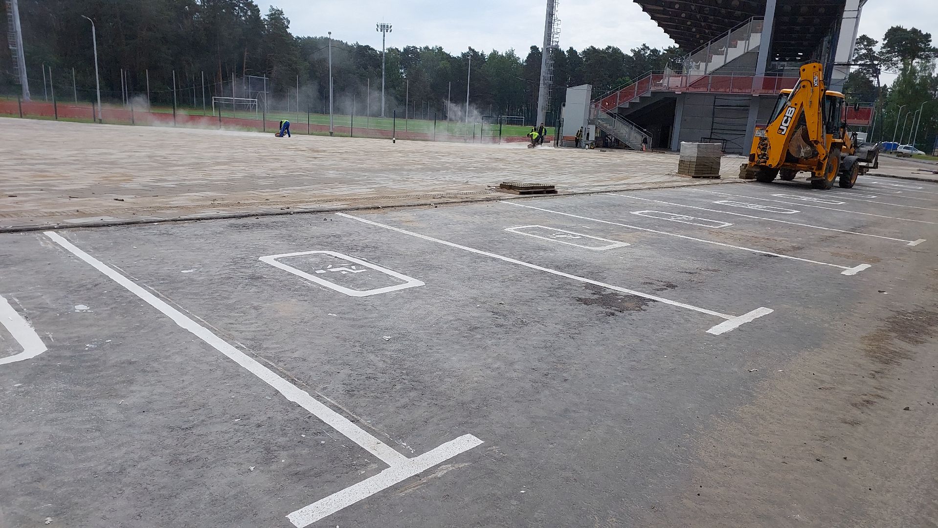 строительство, дорожная разметка, парковки, стадион, спартак, серпухов,