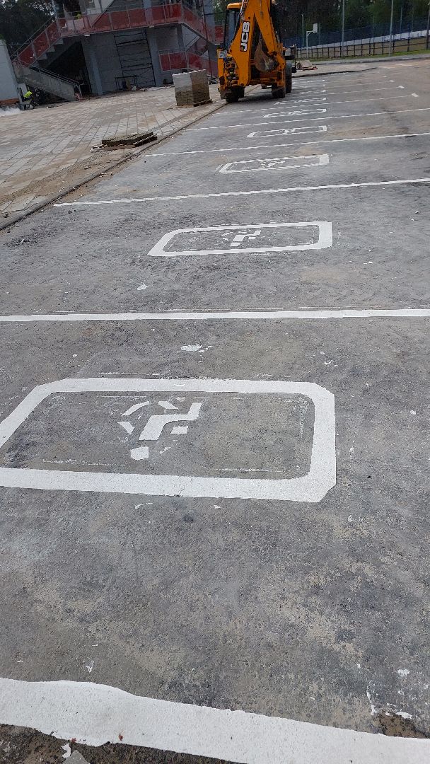 строительство, дорожная разметка, парковки, стадион, спартак, серпухов,